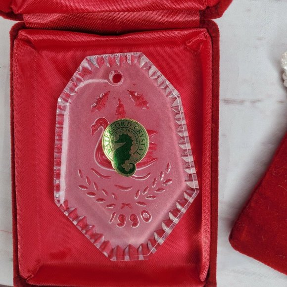 Vintage 12 Days of Christmas Swans Swimming 1990 Waterford Crystal Ornament - Picture 3 of 12